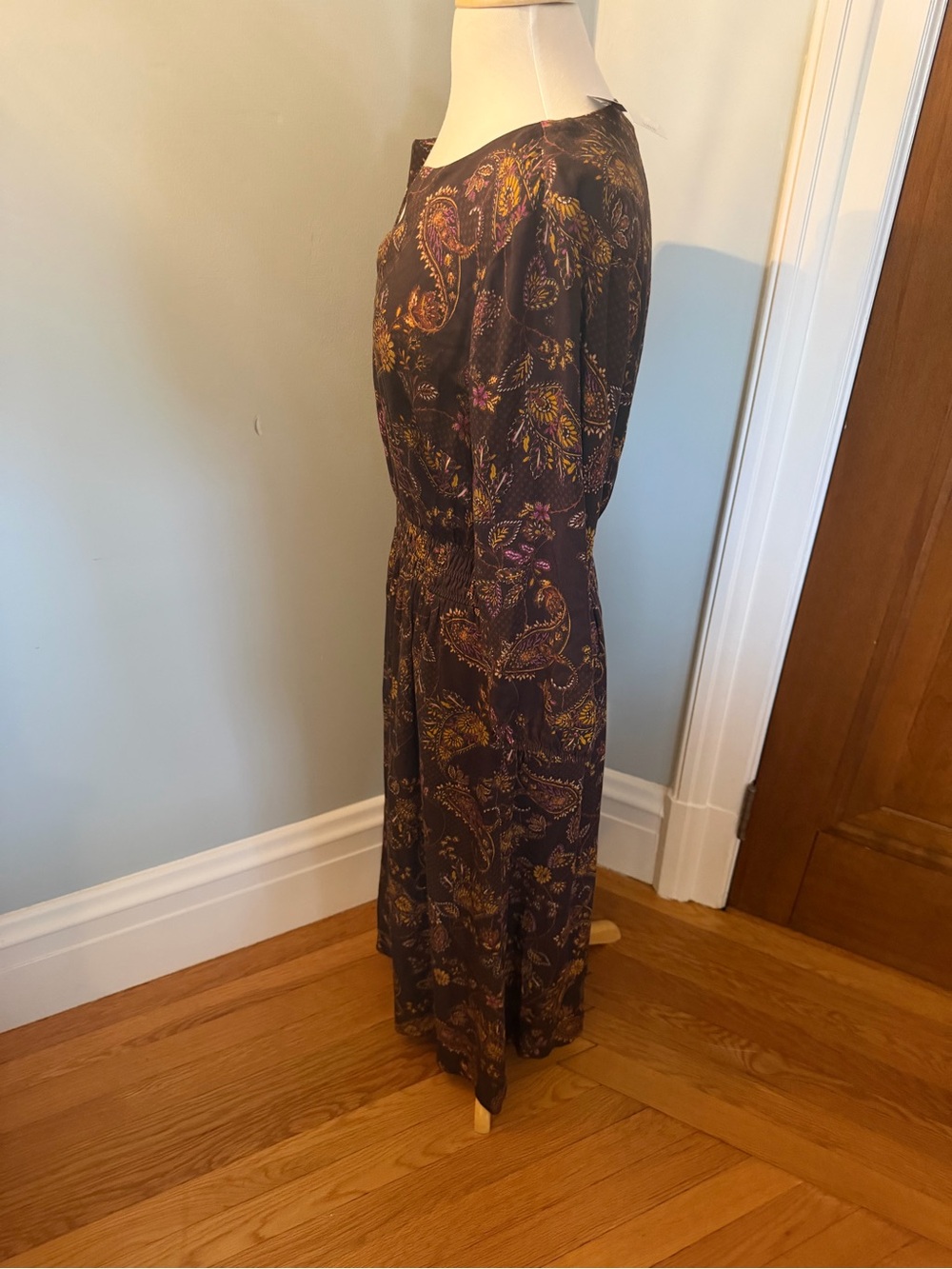 J.Jill Brown Paisley Floral Midi Maxi Dress Size Medium NWT - Picture 4 of 9